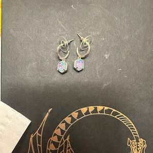 Purple Kyocera Opal Dangle Hoop Earrings Kendra Scott